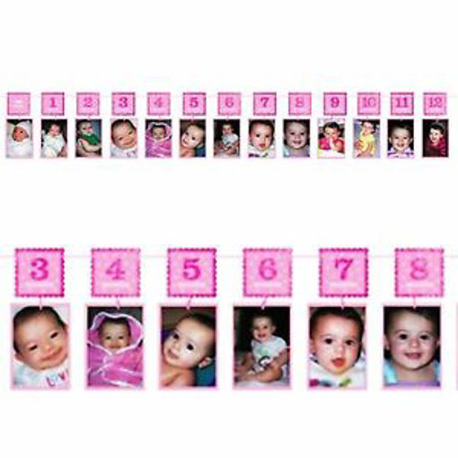 Picture of FIRST BIRTHDAY GIRL GLOTTER GARLAND DECORATION